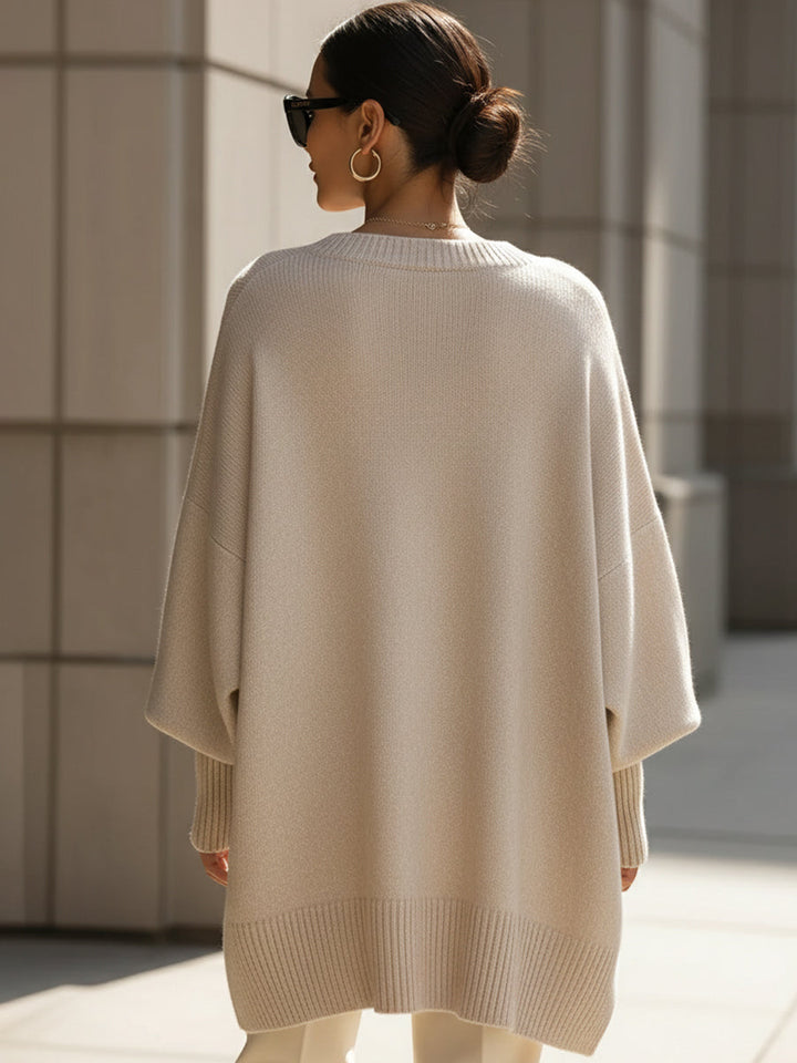 IRMA | OVERSIZED DRAPED WIDE-NECK SWEATER