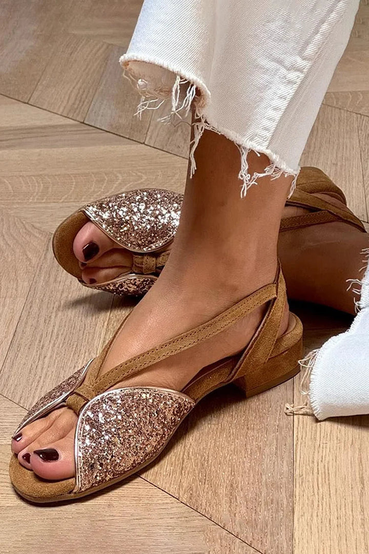 VALERIA | GLITTER FLAT SANDALS