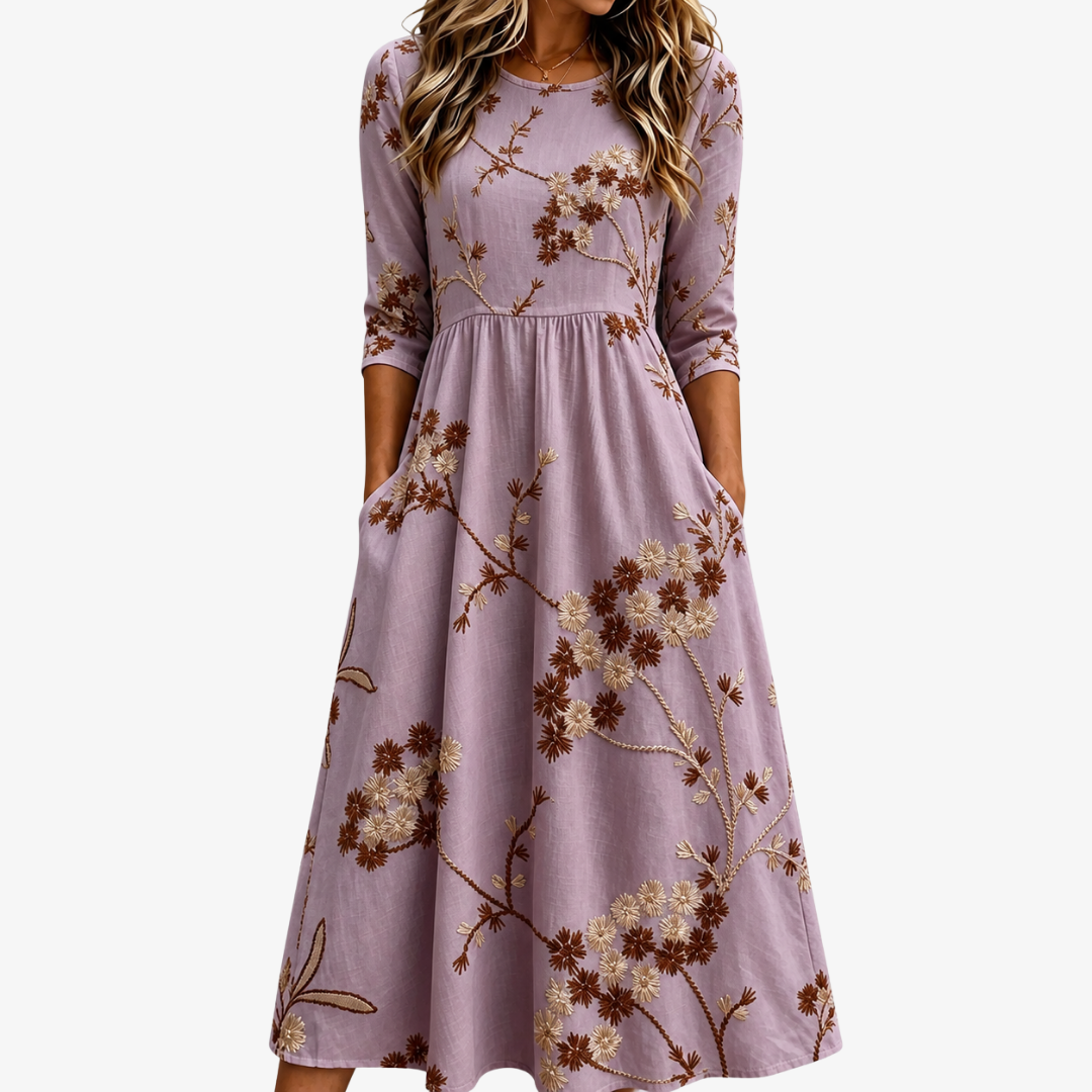 CLAIRE | HEATHER MEADOW FLORAL POCKET MIDI DRESS