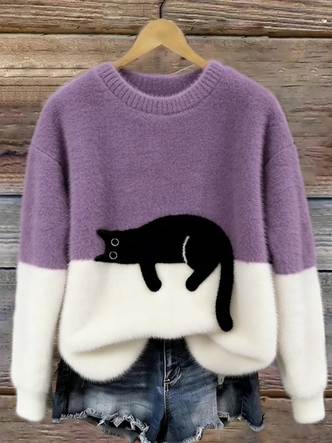 KIMMY | ELEGANT CAT PRINT JUMPER