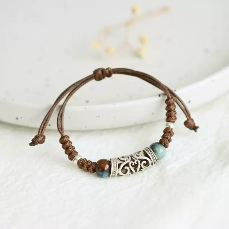 EDITH | TURQUOISE BEAD CORD BRACELET
