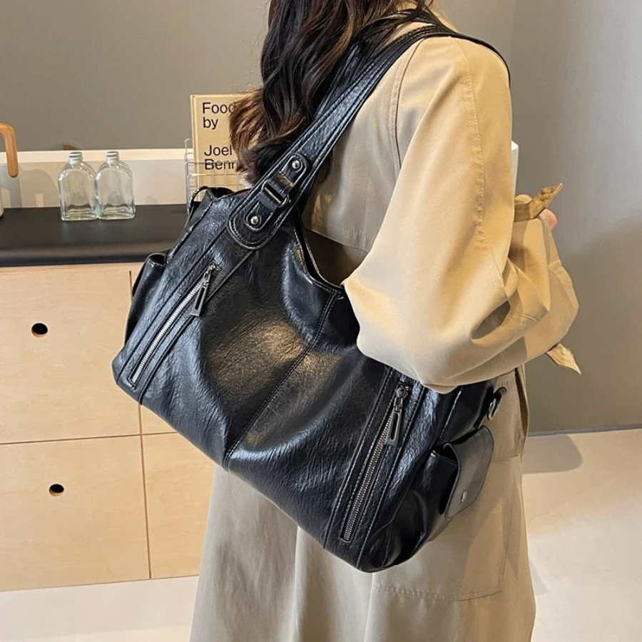 TEREZA | DUAL ZIPPER LARGE CAPACITY SHOULDER BAG