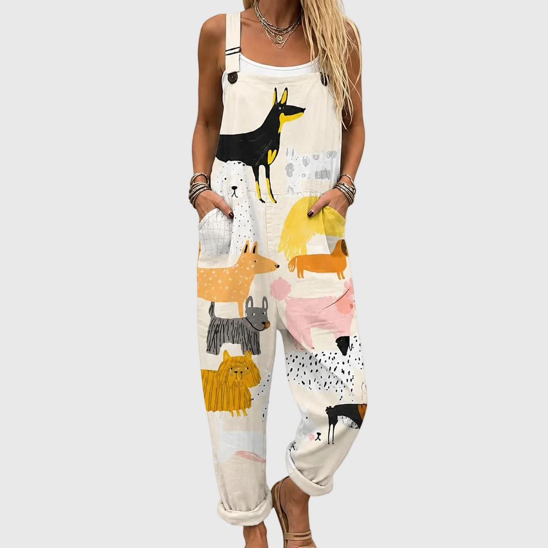 LILY | SOFT OVERALLS WITH ANIMAL PRINT