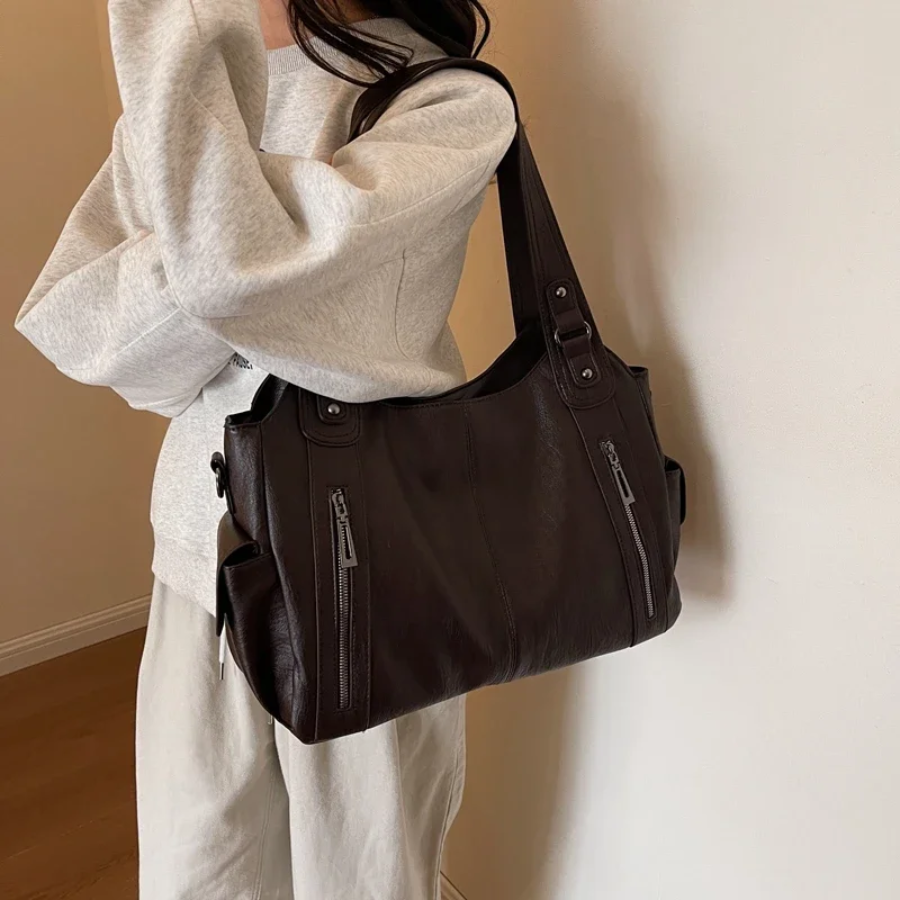 TEREZA | DUAL ZIPPER LARGE CAPACITY SHOULDER BAG