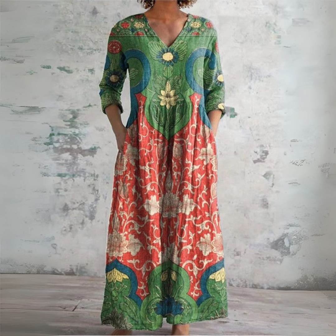 OLIVIA | VINTAGE FLORAL MAXI DRESS