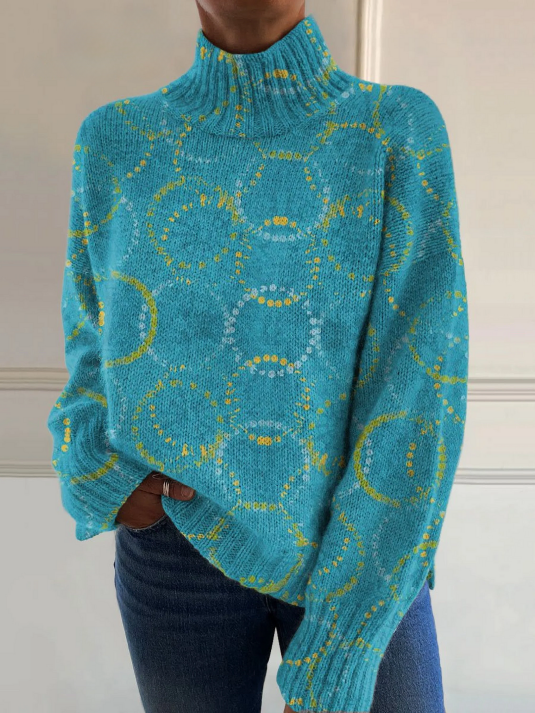 SOPHIE | CIRCLE ART PRINT TURTLENECK