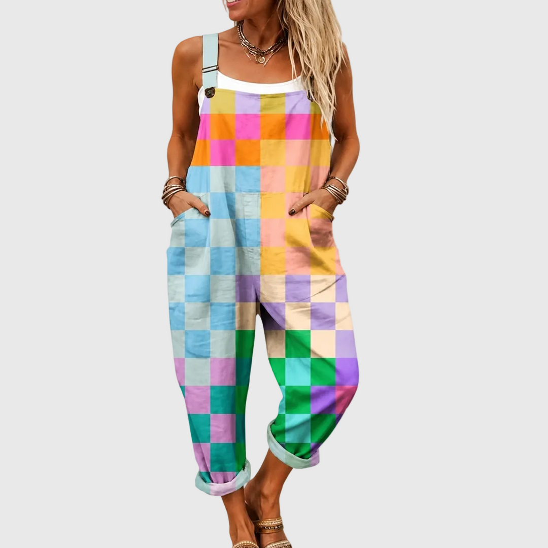 AMELIA | SOFT MULTICOLOR PATCHWORK JUMPSUIT