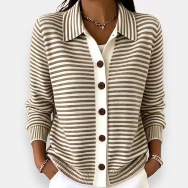 NOLA | STRIPED COLLAR CARDIGAN