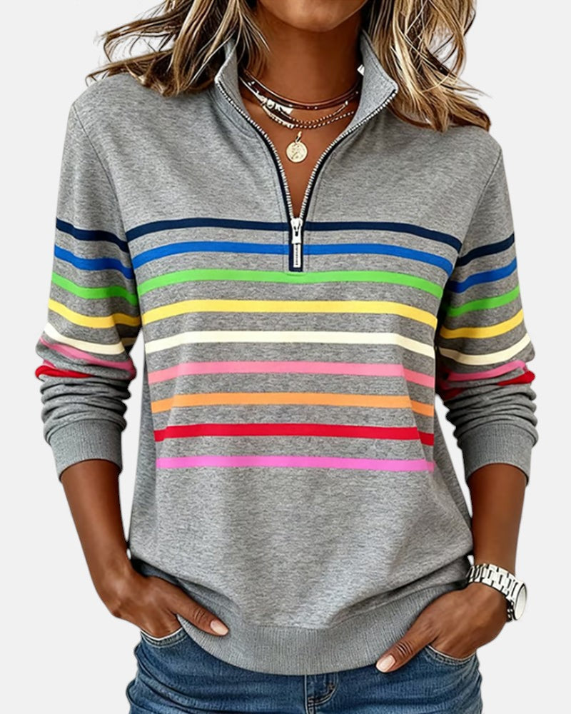 MEDLINE | RAINBOW STRIPED QUARTER-ZIP