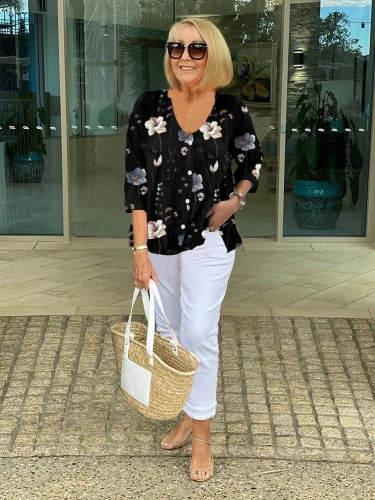 KIRSTEN | ELEGANT FLORAL BLOUSE