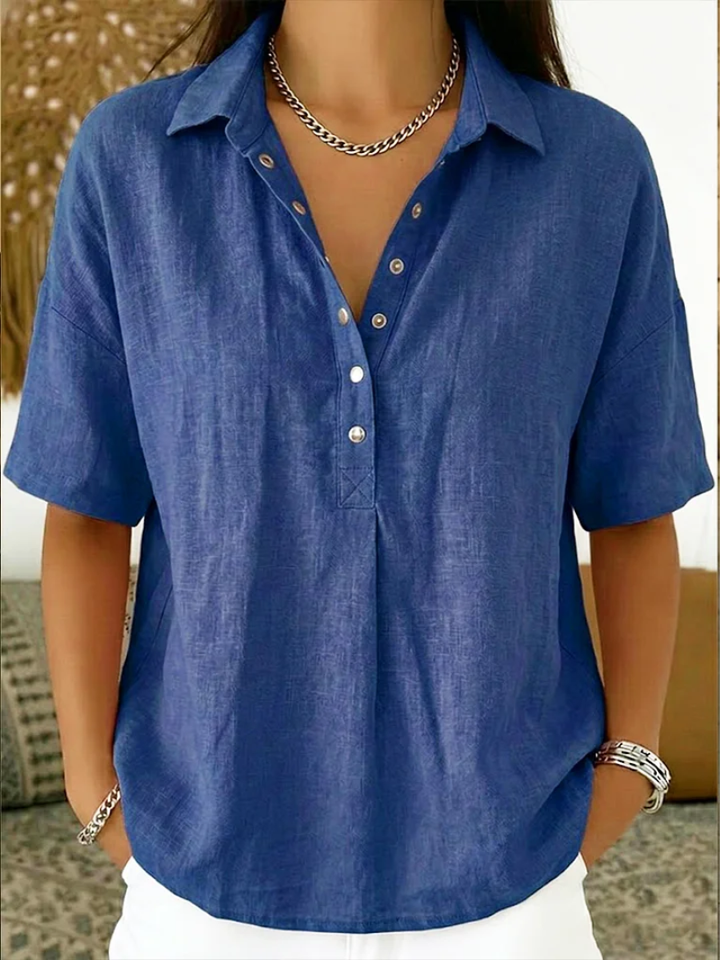 WILMA | BLOUSE WITH COLLAR AND BUTTON