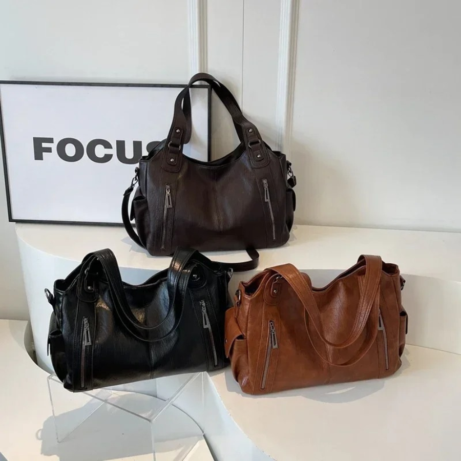 TEREZA | DUAL ZIPPER LARGE CAPACITY SHOULDER BAG