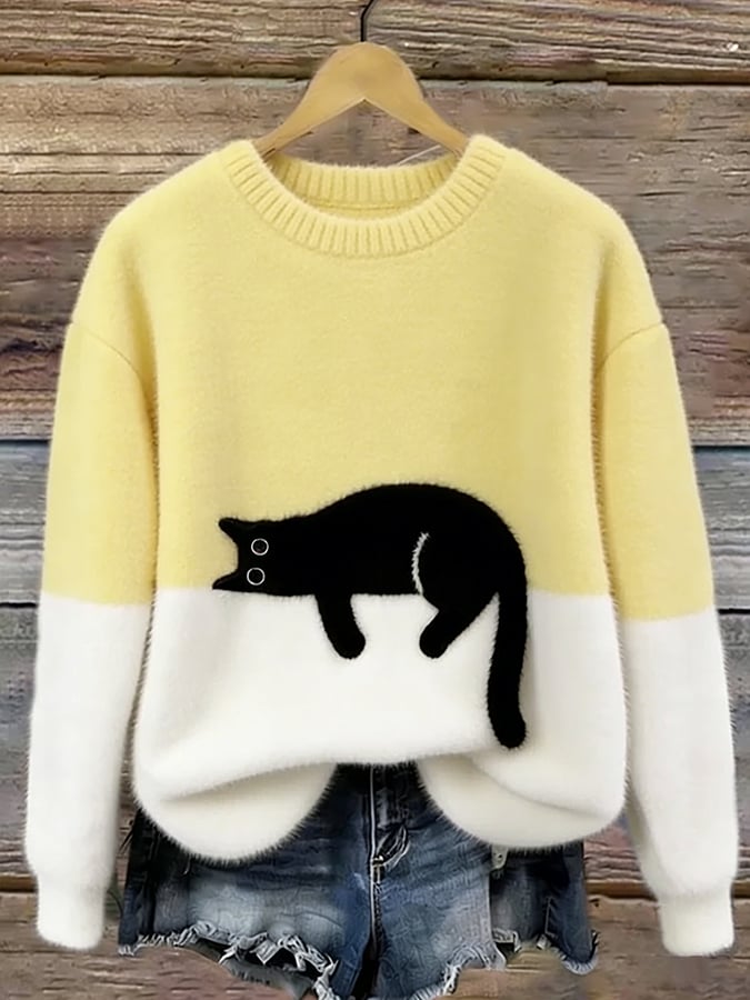 KIMMY | ELEGANT CAT PRINT JUMPER
