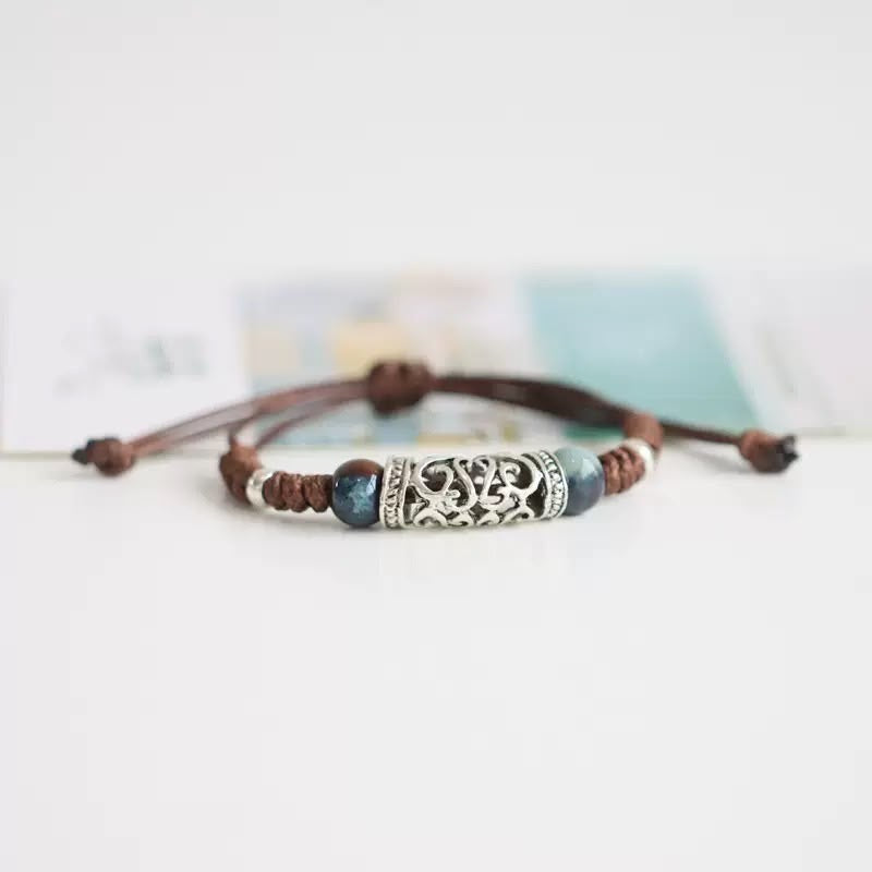 EDITH | TURQUOISE BEAD CORD BRACELET