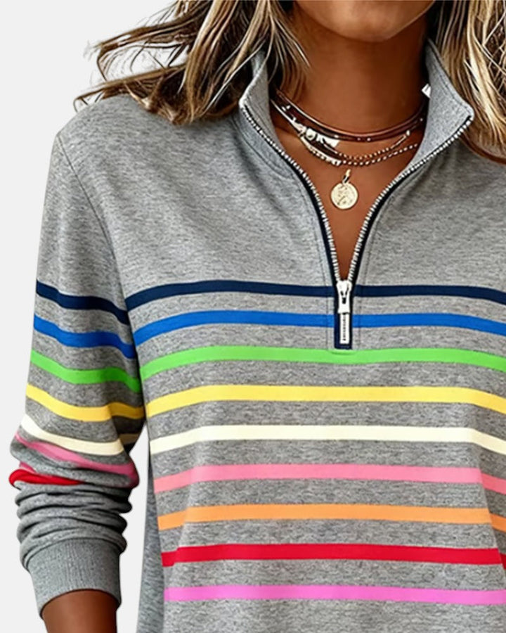 MEDLINE | RAINBOW STRIPED QUARTER-ZIP