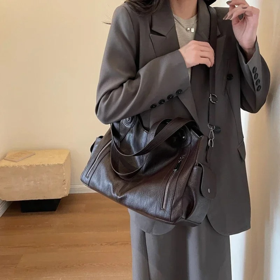 TEREZA | DUAL ZIPPER LARGE CAPACITY SHOULDER BAG
