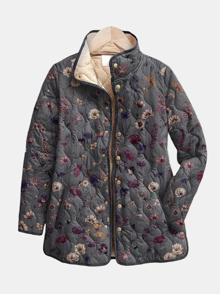 Niva | Vintage Floral Print Quilted Jacket