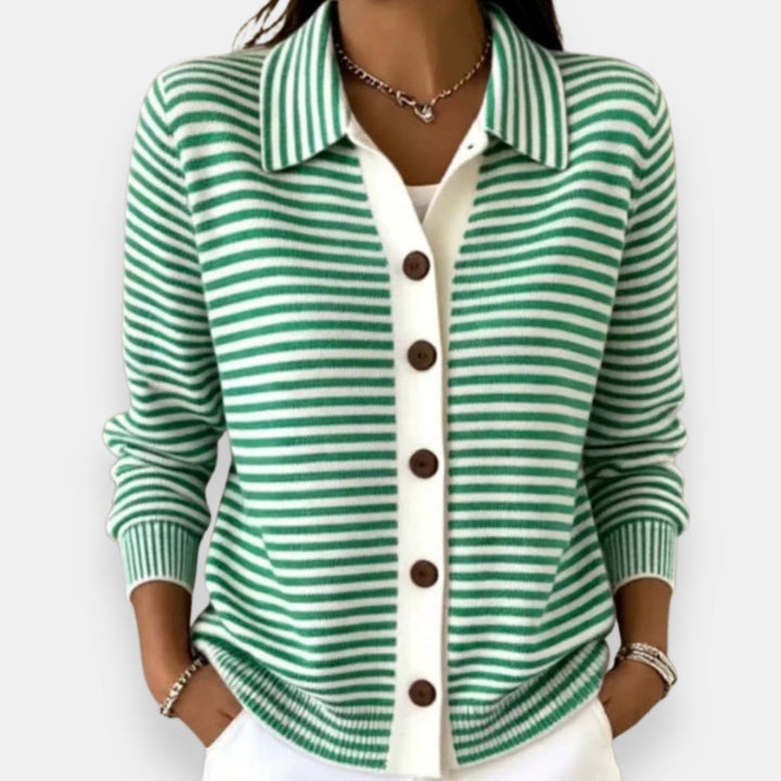 NOLA | STRIPED COLLAR CARDIGAN