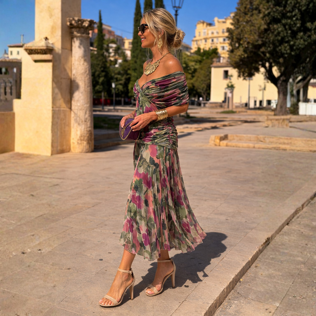 MIKAELA | OFF SHOULDER MAXI DRESS