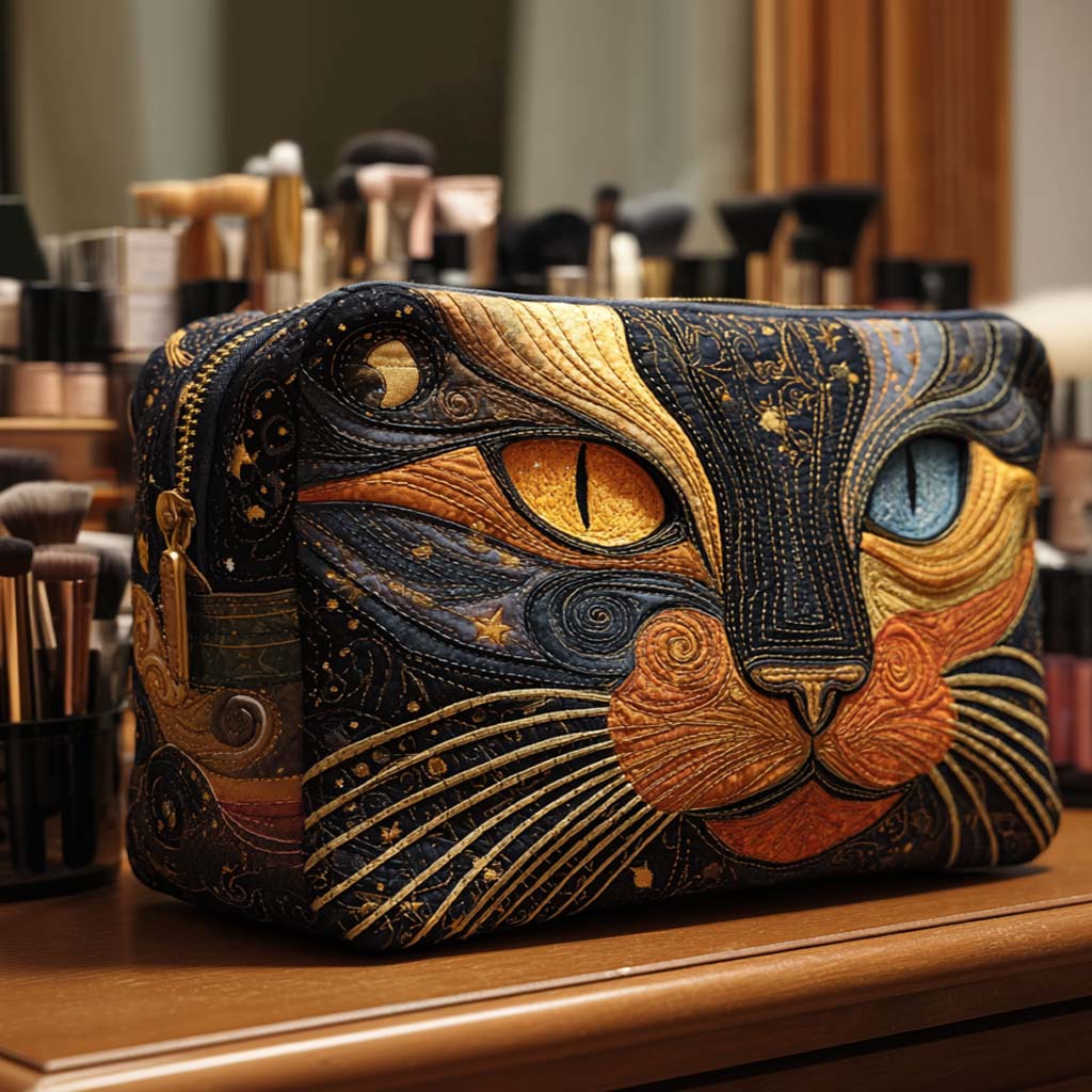 ELEGANT FELINE | QUILTED MAKE-UP BAG