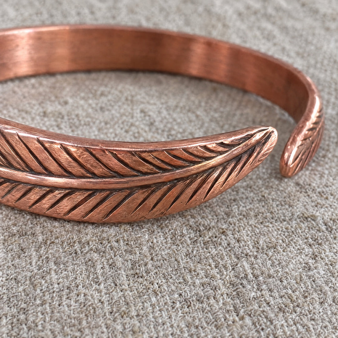 Feathered Copper Bracelet