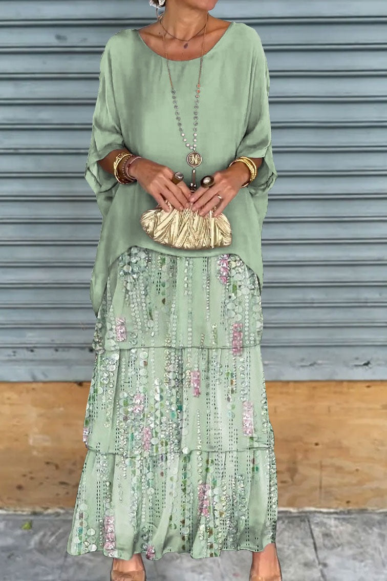 NORA | LAYERED DRESS LIGHT GREEN