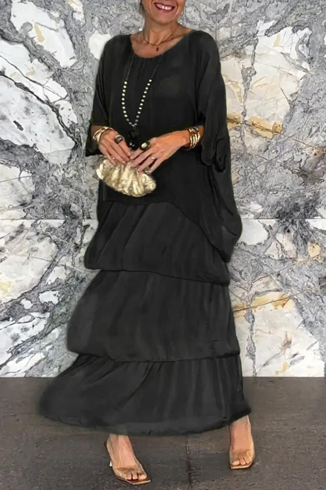 NORA | LAYERED DRESS BLACK