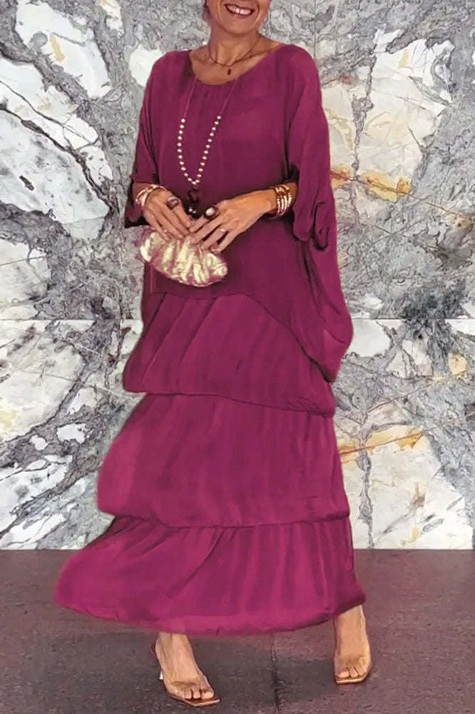 NORA | LAYERED DRESS SCARLET