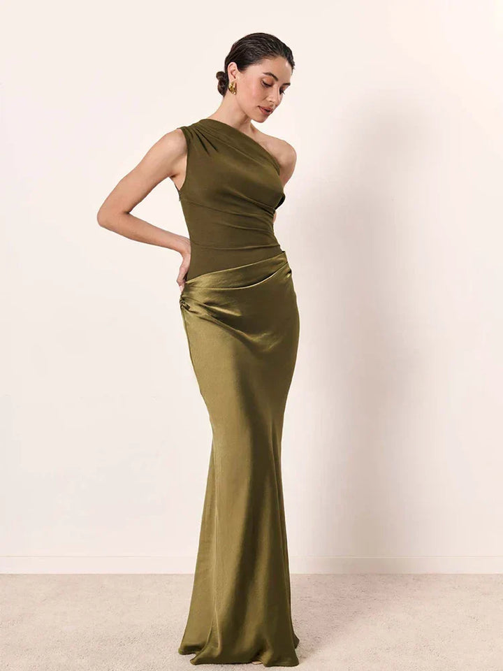 LUNA | MAXI DRESS WITH A GILT IN SATIN