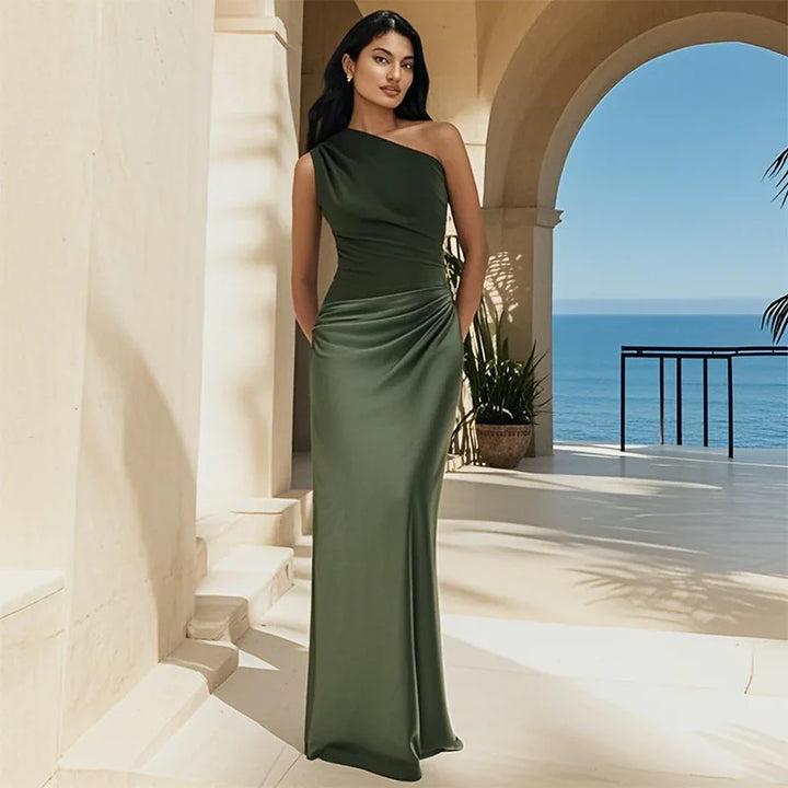 LUNA | MAXI DRESS WITH A GILT IN SATIN