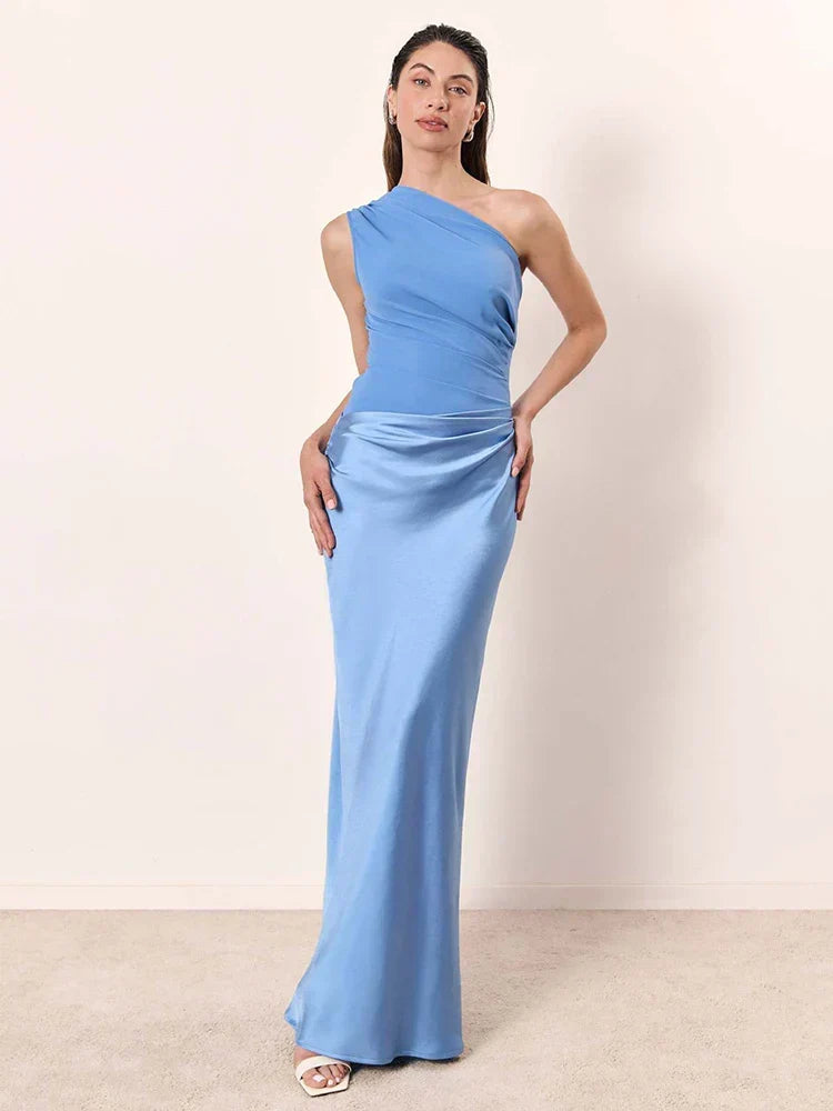 LUNA | MAXI DRESS WITH A GILT IN SATIN