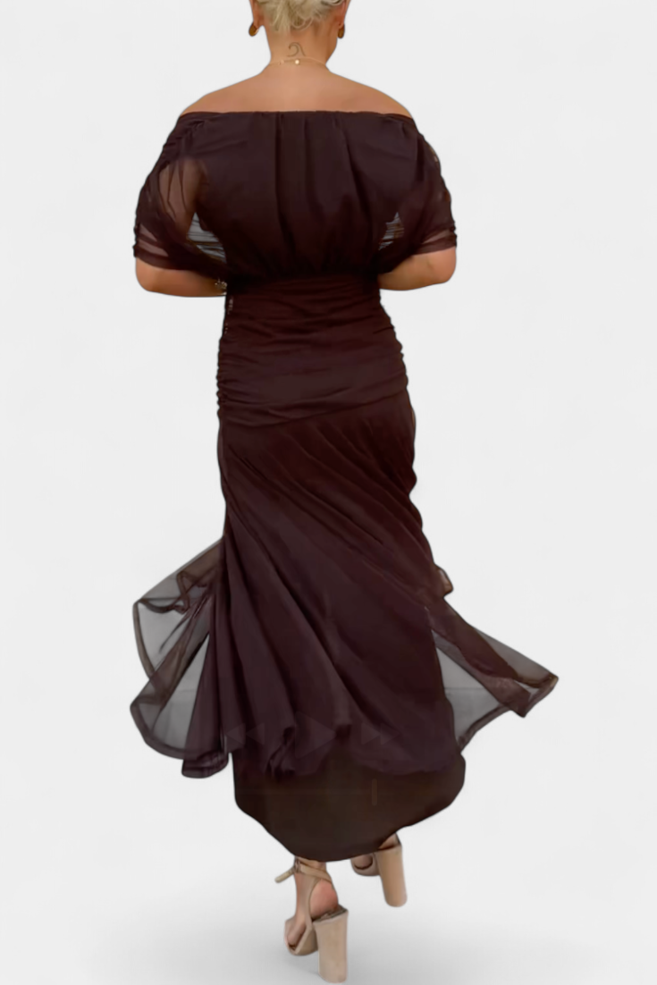 SHARICE | LONG FLORAL DRESS WITH V-NECK