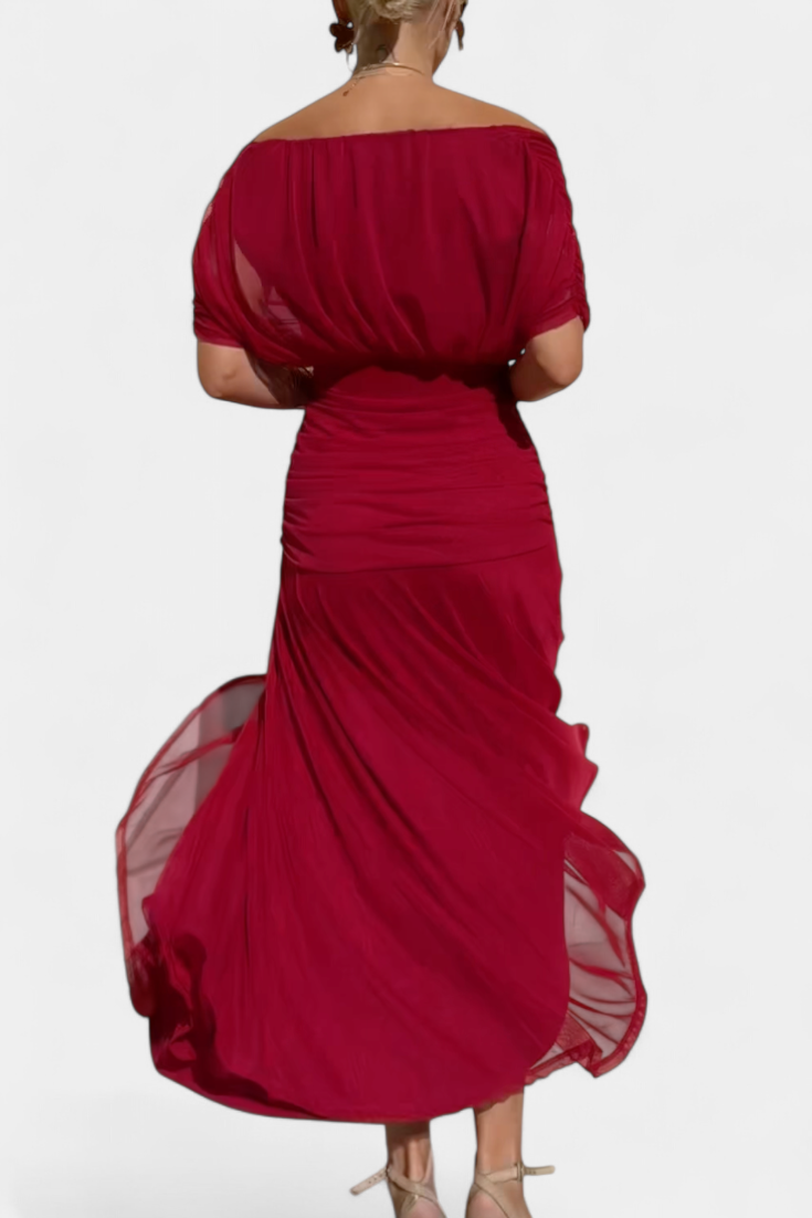 SHARICE | LONG FLORAL DRESS WITH V-NECK