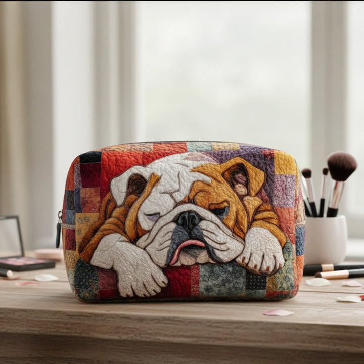 SWEET BULLDOG DREAMS | QUILTED MAKE-UP BAG
