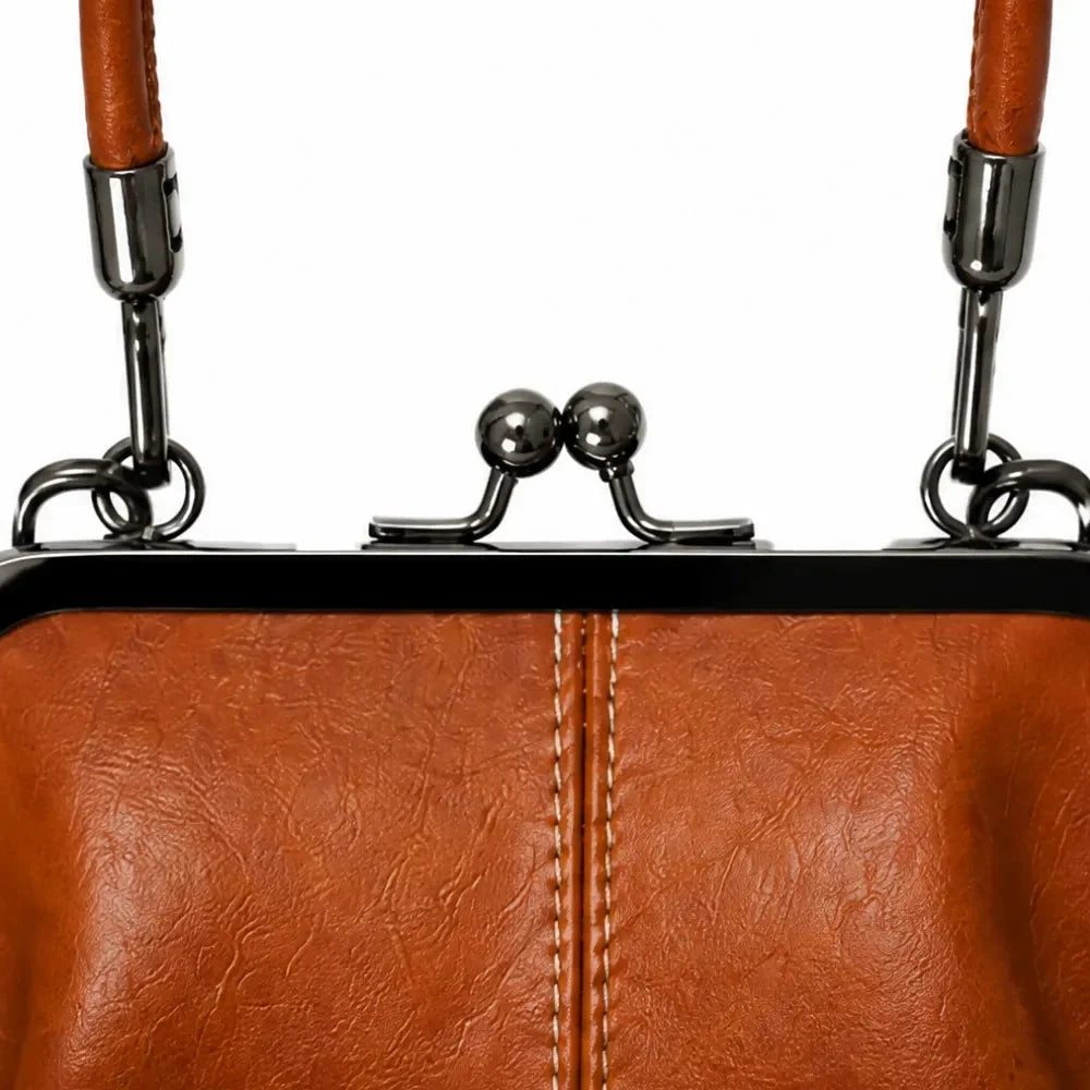 KIMA | VINTAGE KISS LOCK CROSSBODY BAG WITH TOP HANDLE