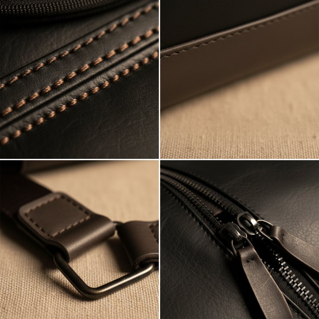 Oskar Leather-Style Travel Bag