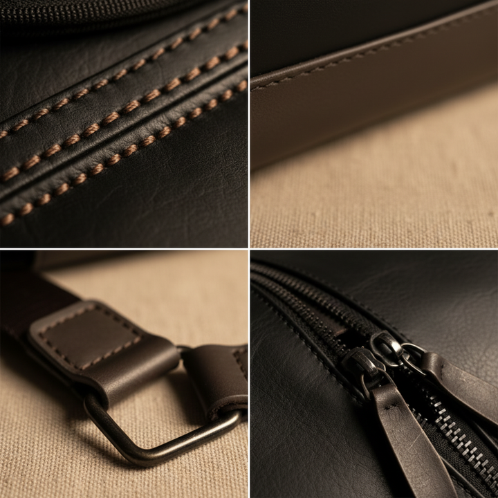 Oskar Leather-Style Travel Bag
