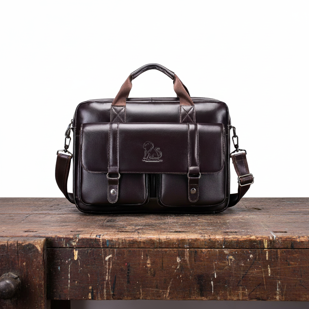 Leather-Style Briefcase