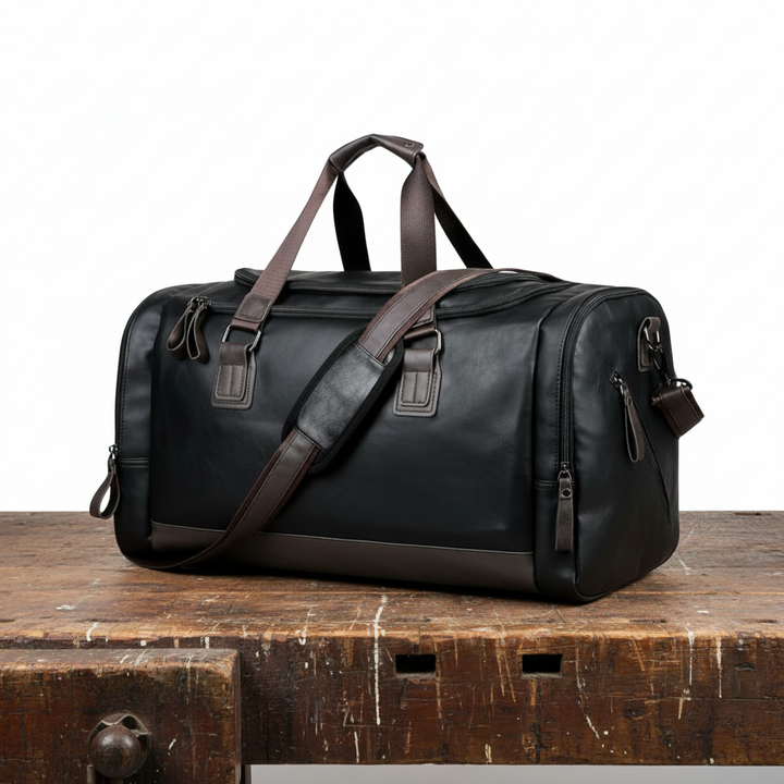 Oskar Leather-Style Travel Bag