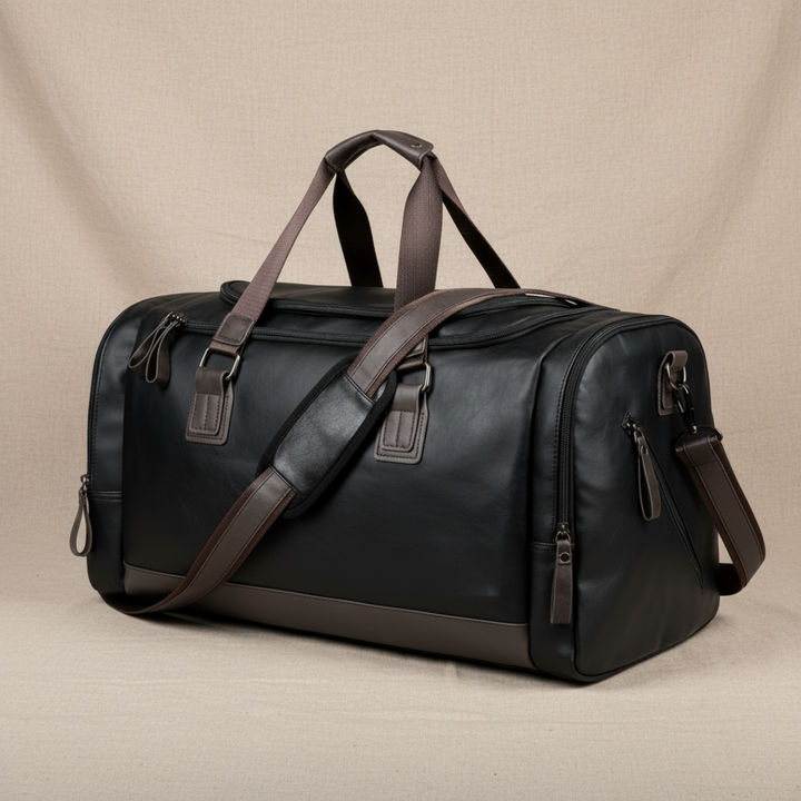 Oskar Leather-Style Travel Bag
