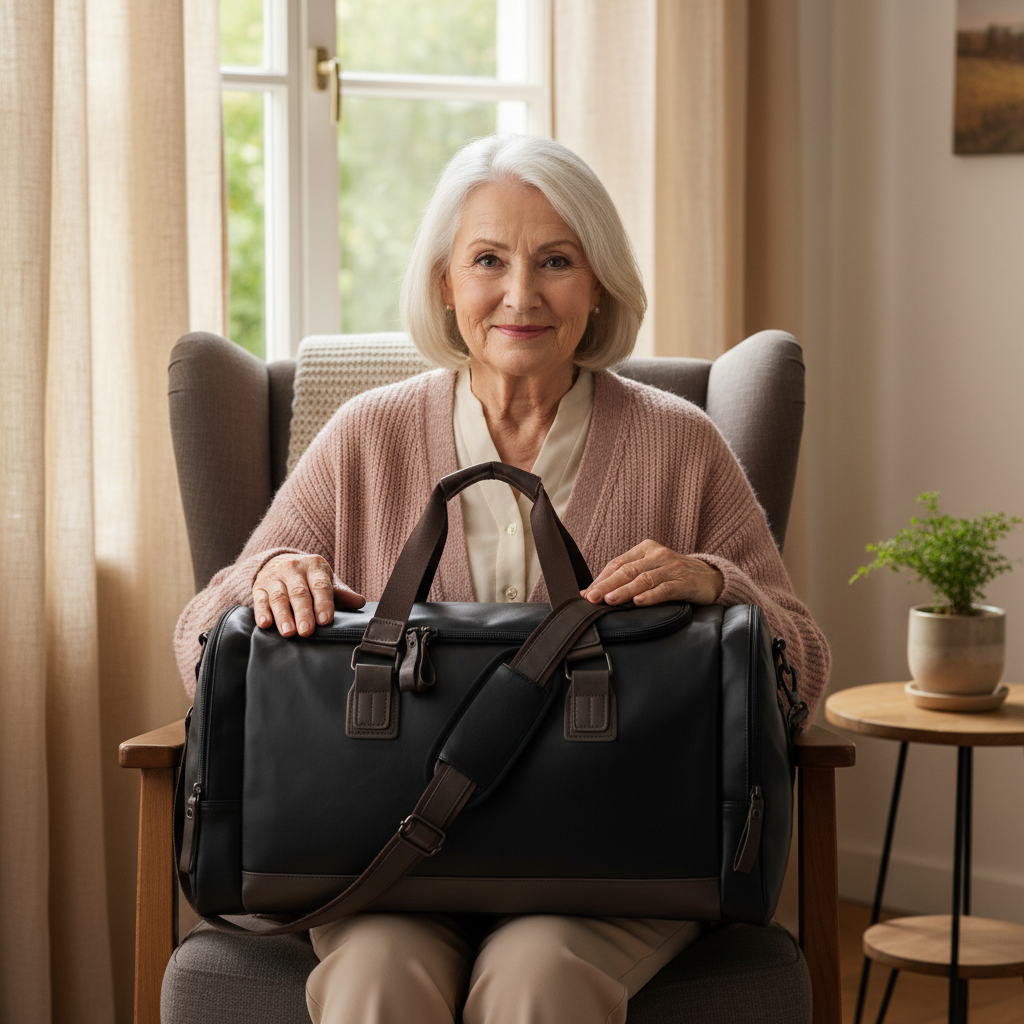 Oskar Leather-Style Travel Bag