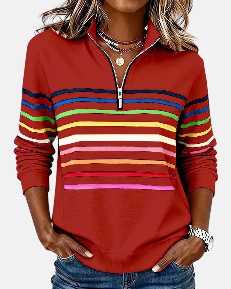 MEDLINE | RAINBOW STRIPED QUARTER-ZIP