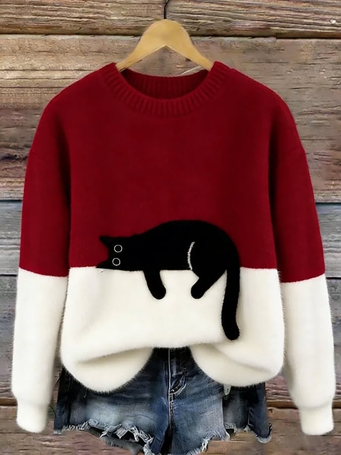KIMMY | ELEGANT CAT PRINT JUMPER