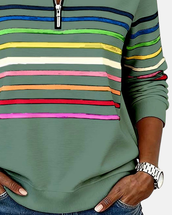 MEDLINE | RAINBOW STRIPED QUARTER-ZIP