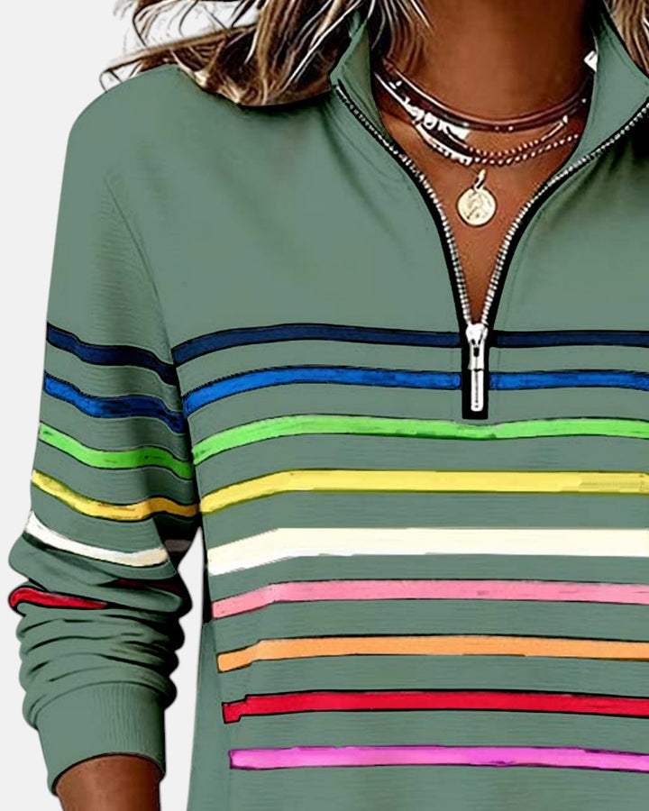 MEDLINE | RAINBOW STRIPED QUARTER-ZIP