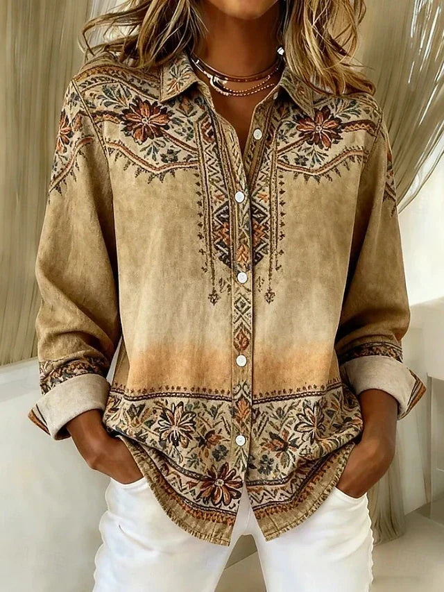 REXANNA | VINTAGE FLORAL BUTTON FRONT BLOUSE