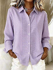 NORELLE | CASUAL STRIPED BUTTON FRONT BLOUSE