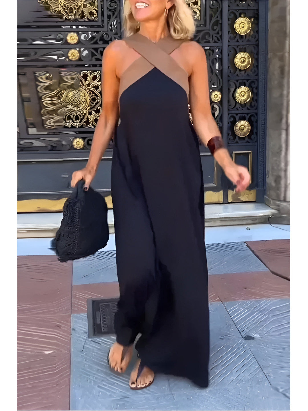 DELPHINE | DRESS WITH CROSSED CUT