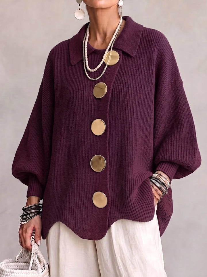 MANDY | OVERSIZED COLLARED CARDIGAN WITH BUTTONS