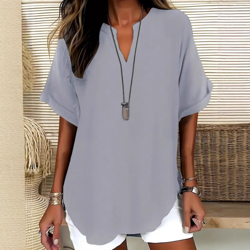 DANIELA | LIGHTWEIGHT TOP WITH V-NECK
